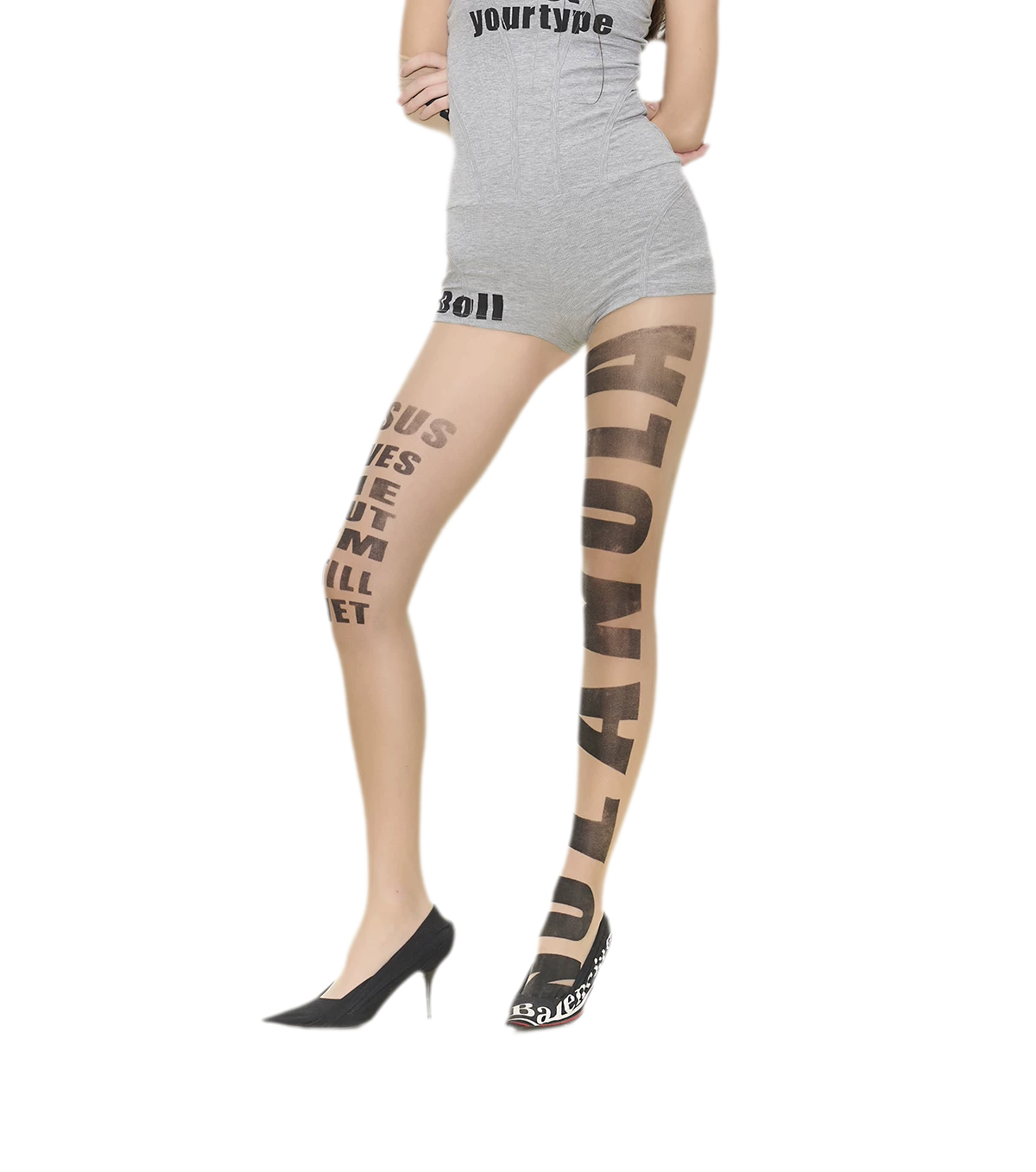 Sheer Letter Tights