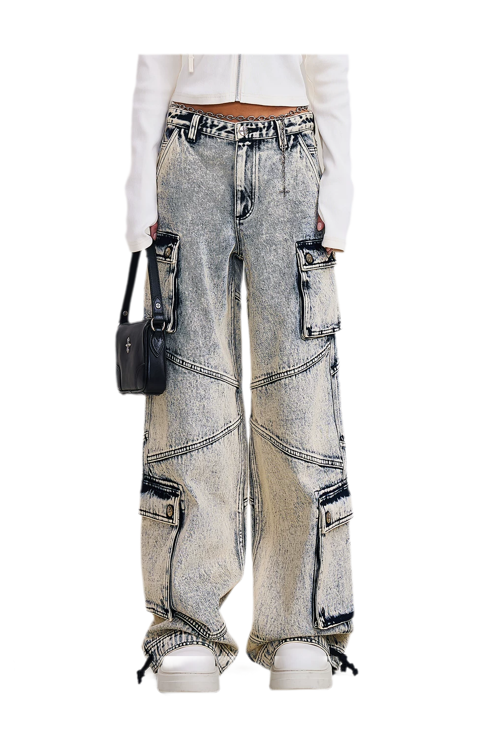 Retro Workwear Wide-Leg Pants