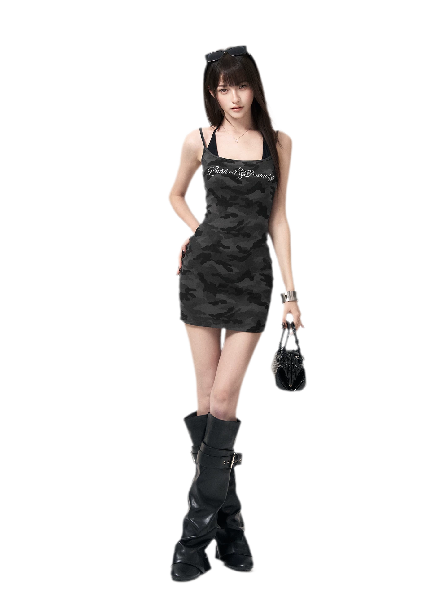 Camouflage Rhinestone Dress