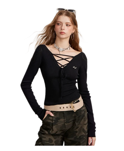 Stretch Two-Way Long-Sleeve Top