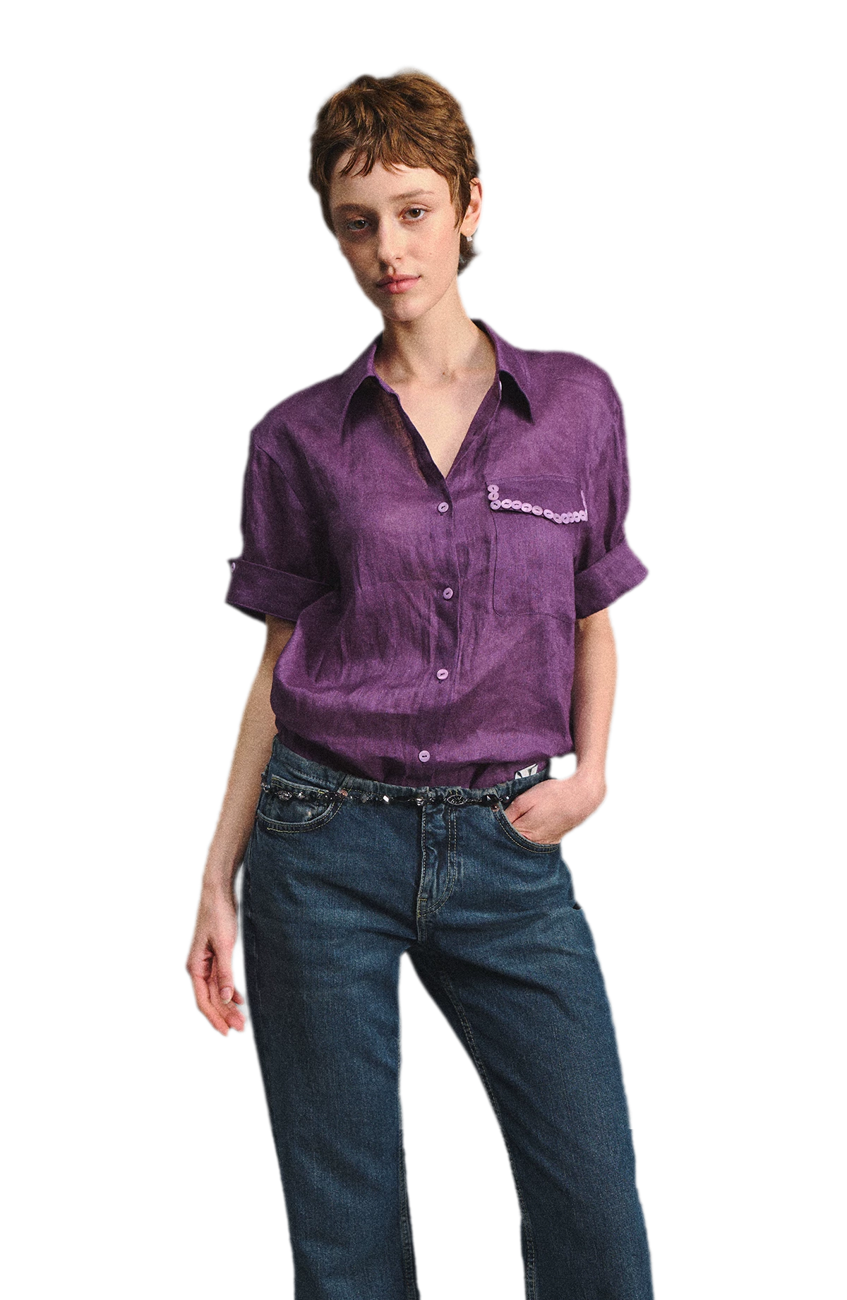 Linen Relaxed Cuff Shirt