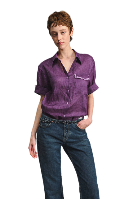 Linen Relaxed Cuff Shirt