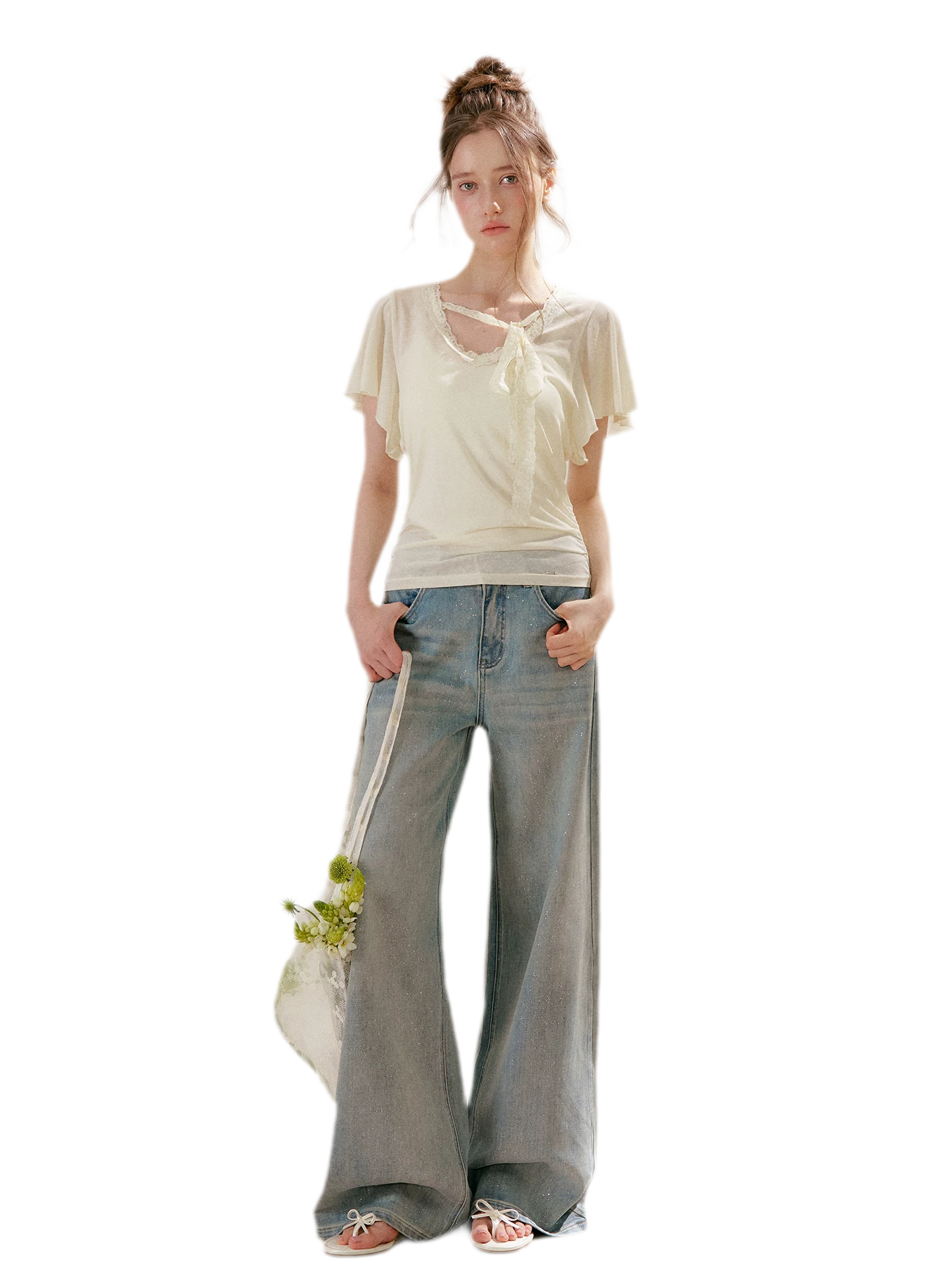 Sparkling Galaxy Wide-Leg Jeans