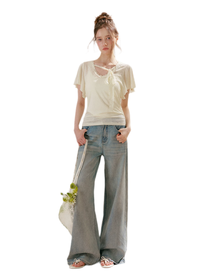 Sparkling Galaxy Wide-Leg Jeans