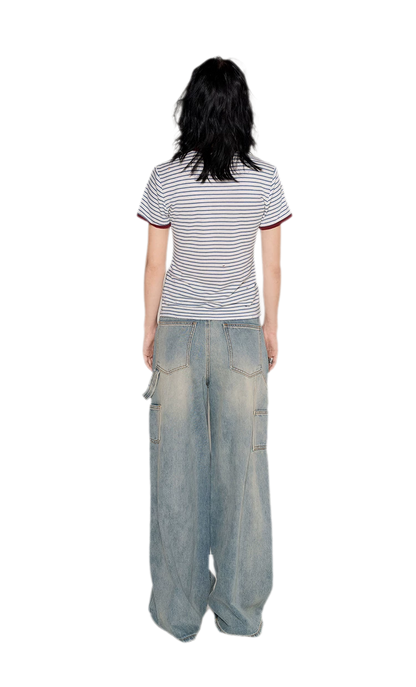 Lyocell Contrast Ribbed T-Shirt