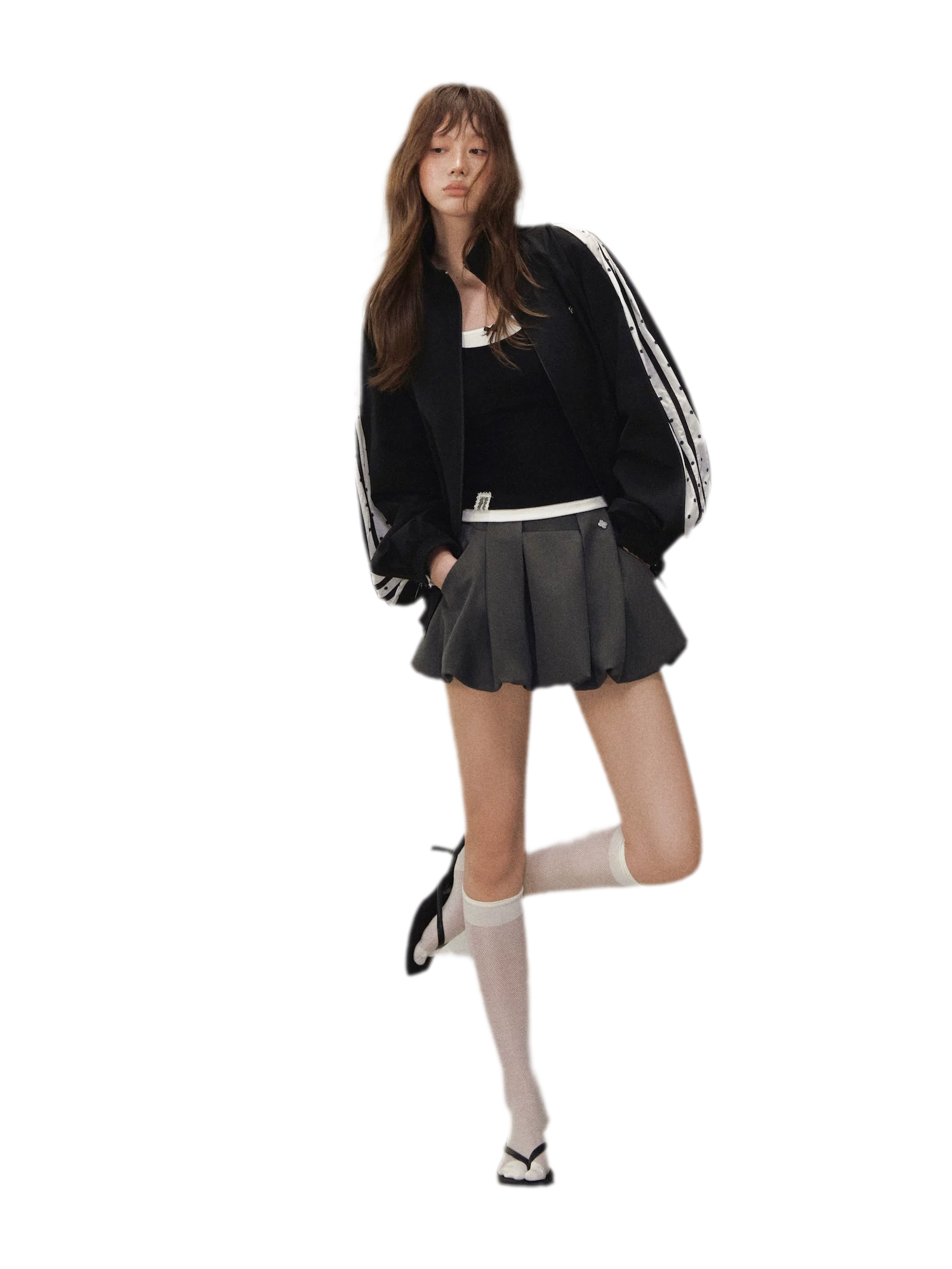 Structured Zipper Collar Jacket