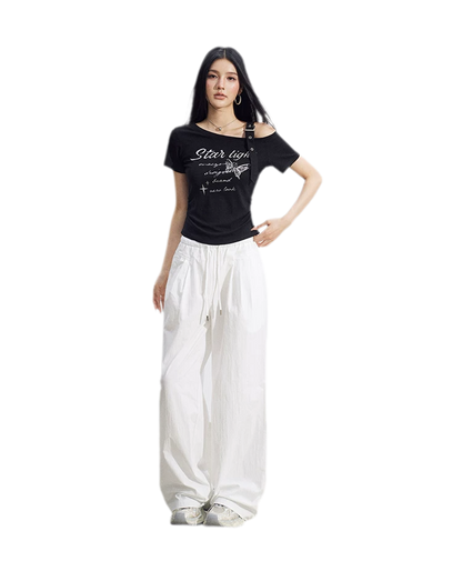 One-Shoulder Butterfly Tee