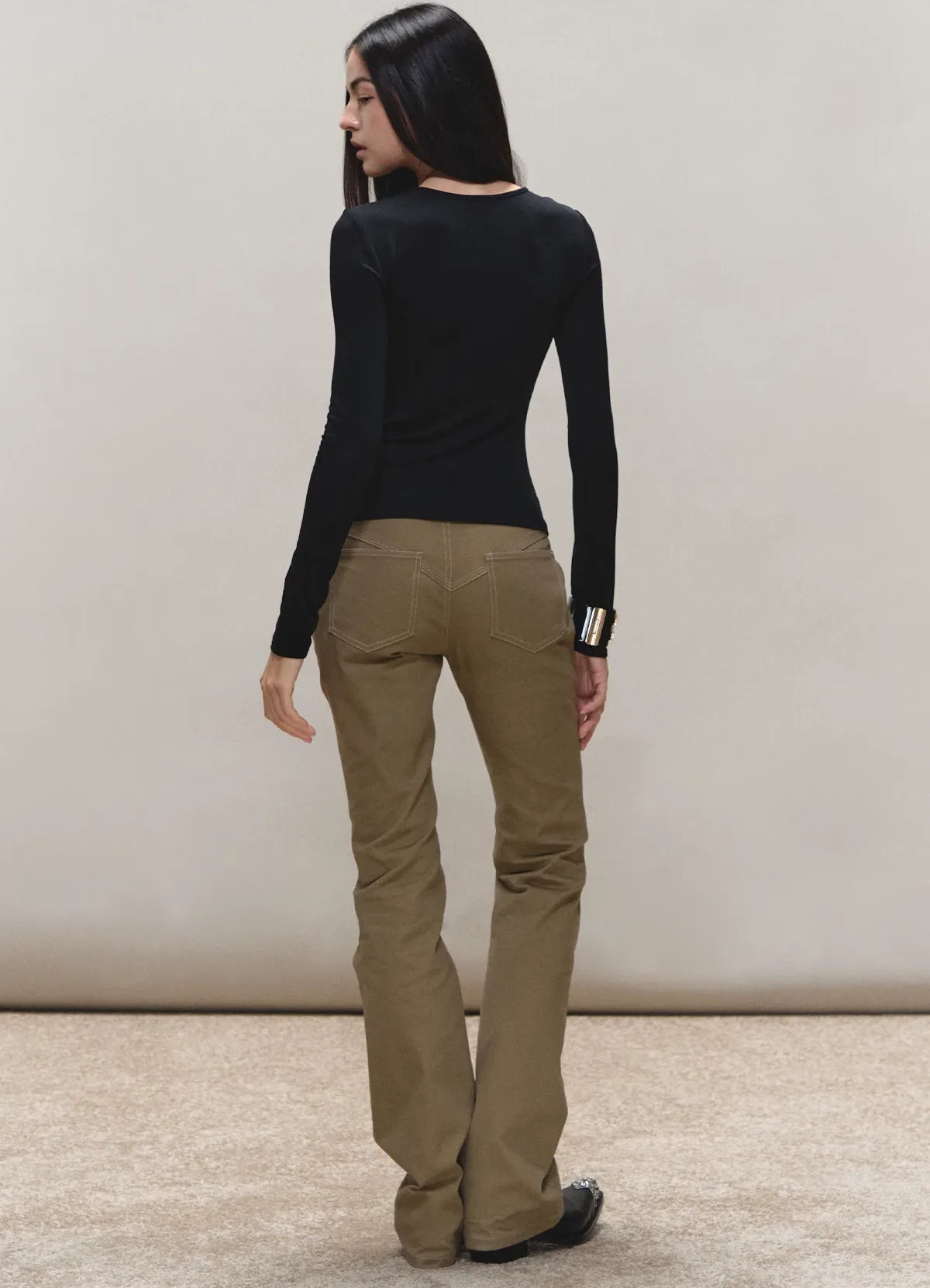 Vintage Distressed Khaki Slim Fit Casual Pants