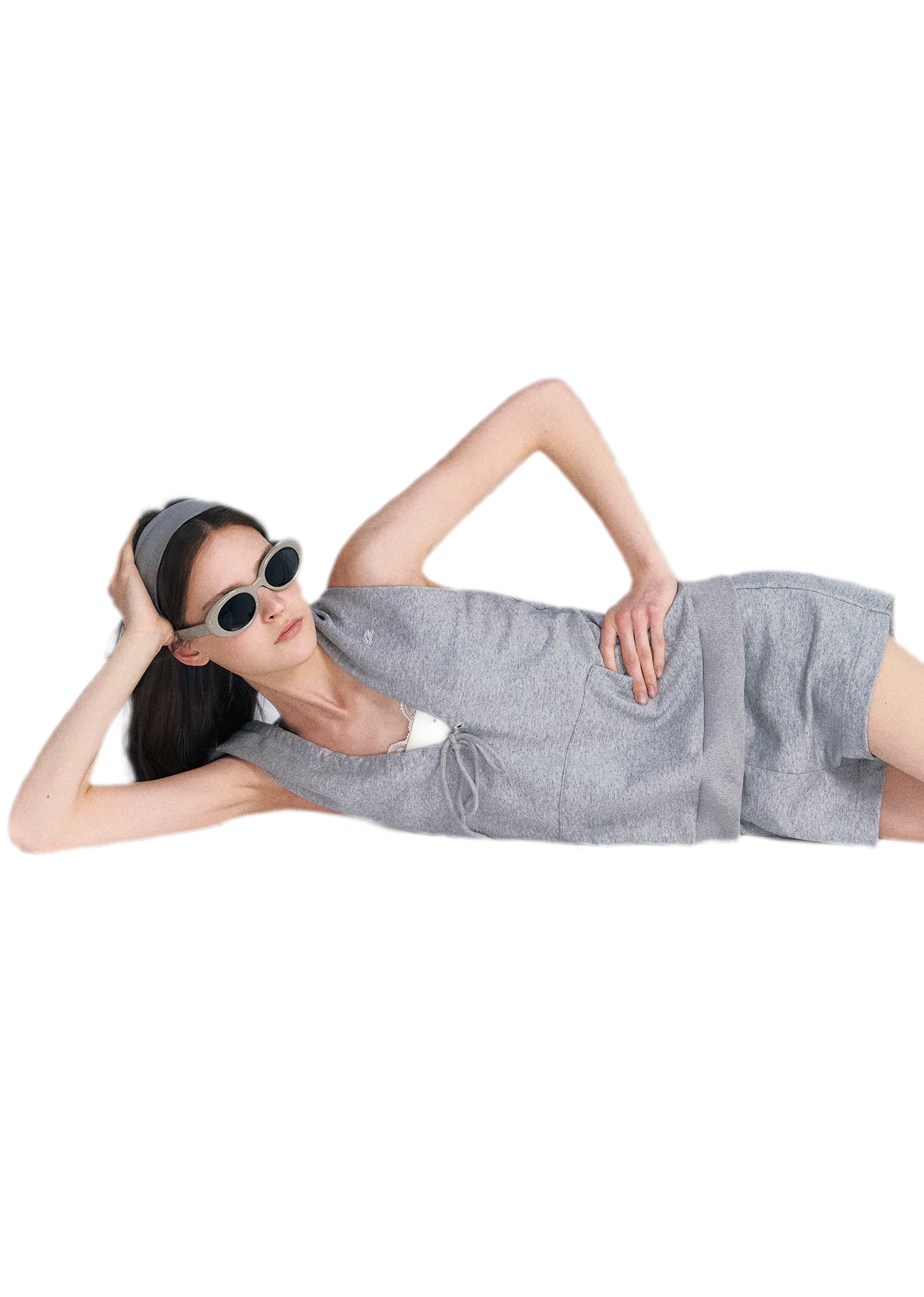 U-Neck Hoodie Vest Set