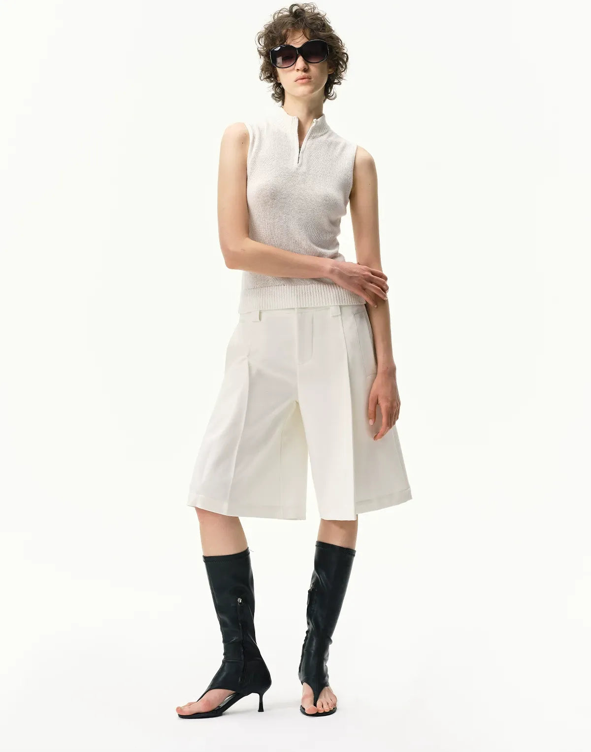 Pleated Bermuda Shorts