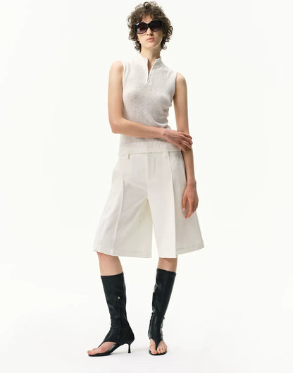 Pleated Bermuda Shorts