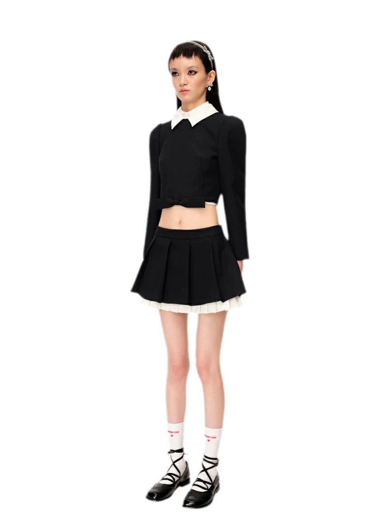 Wide Pleated A-Line Skirt