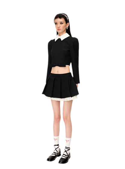 Wide Pleated A-Line Skirt