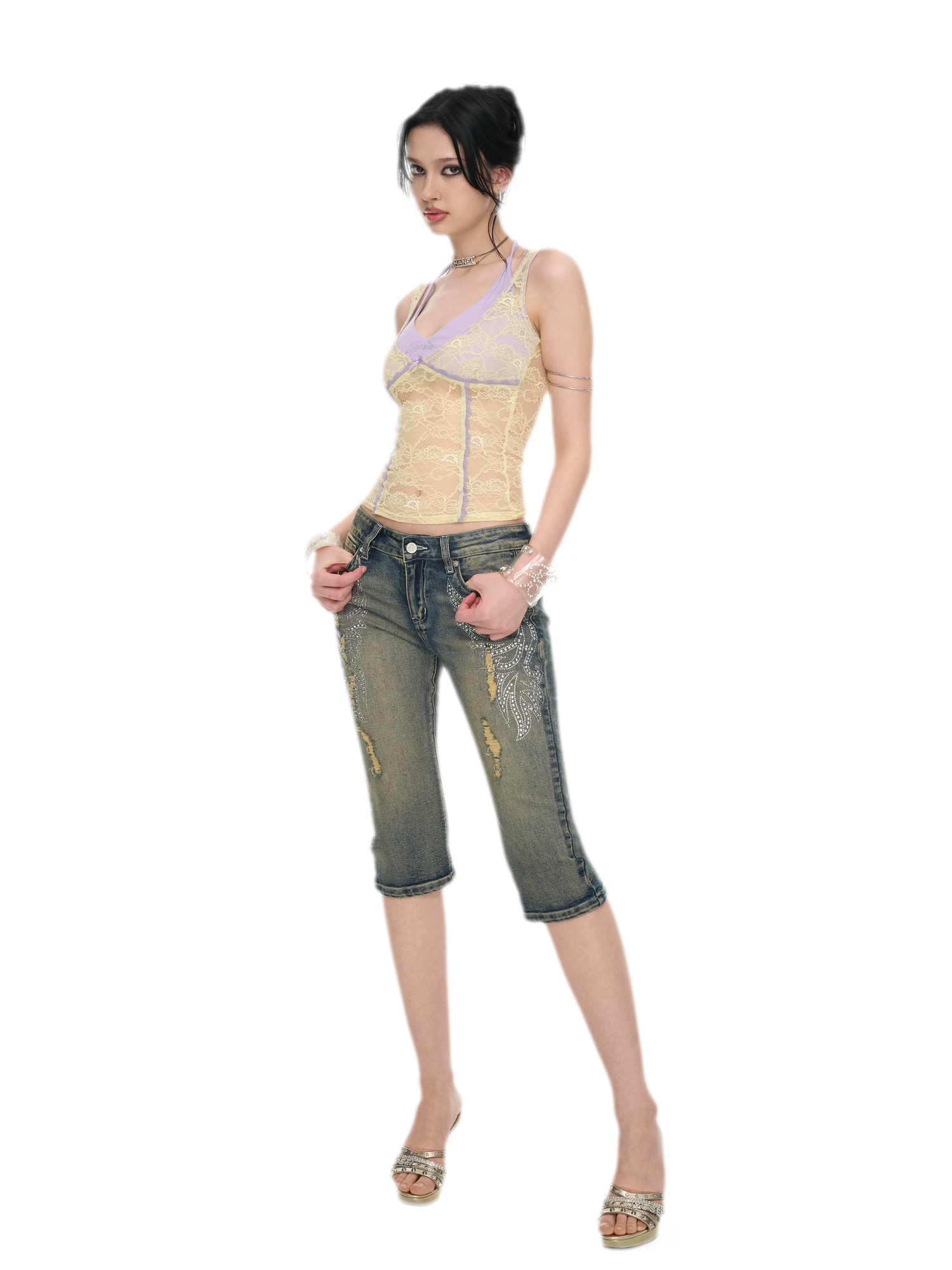 Y2K Lace Halter Camisole
