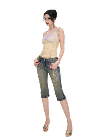 Y2K Lace Halter Camisole