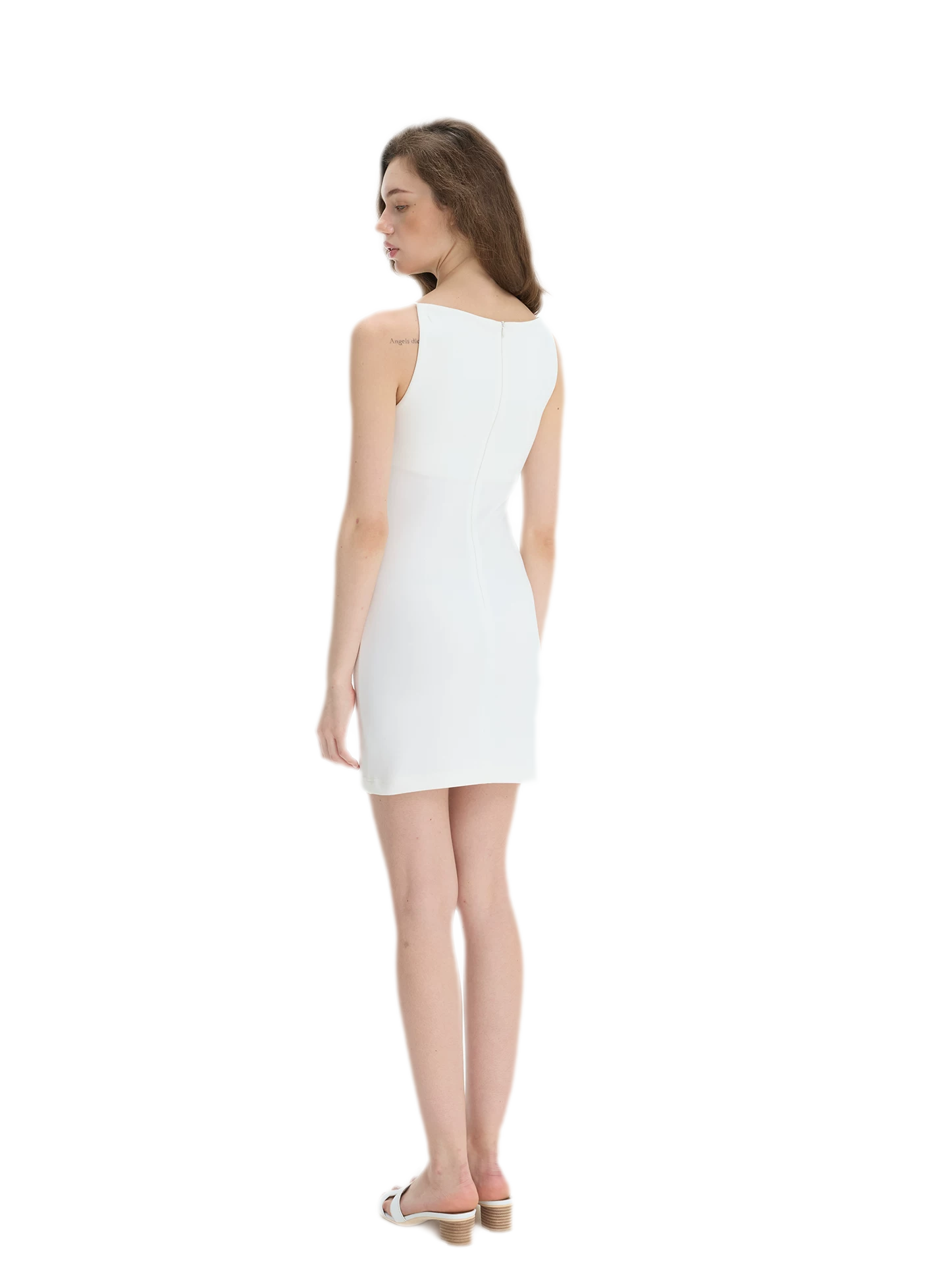 Stretch Boat Neck Fitted Dress