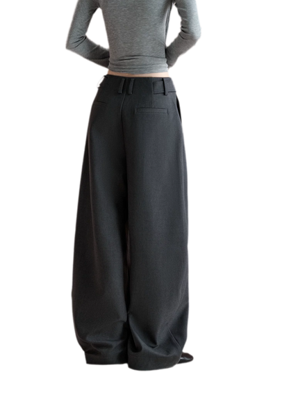 Double Pleat Curved Trousers