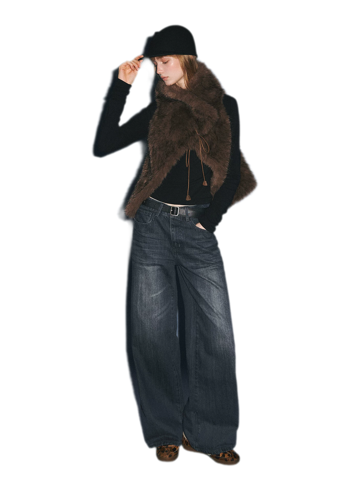Plush Faux Fur Cropped Vest