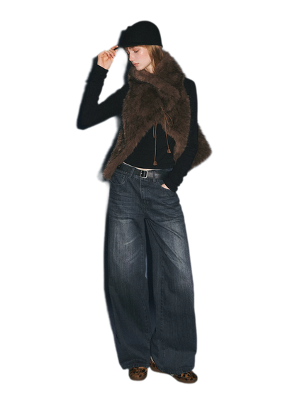 Plush Faux Fur Cropped Vest