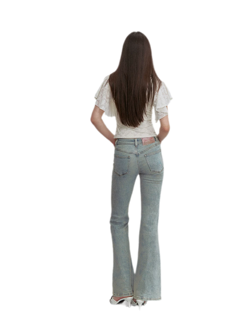 Vintage Wash Micro-Flare Jeans