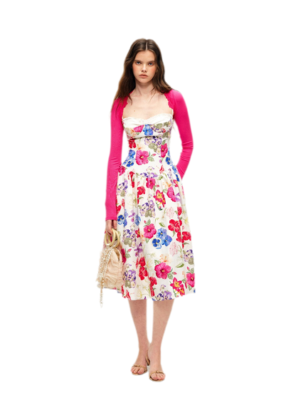 Watercolor Floral Fitted Dress