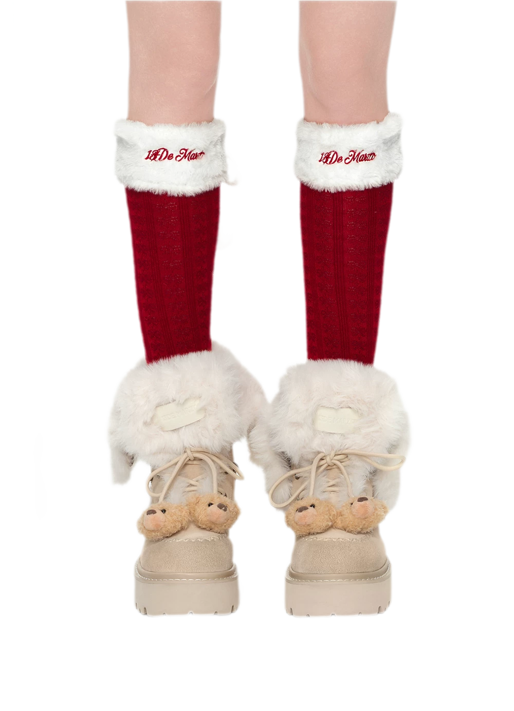 Plush Cuff Chunky Mid-Calf Boots