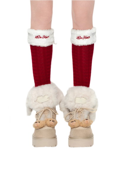 Plush Cuff Chunky Mid-Calf Boots