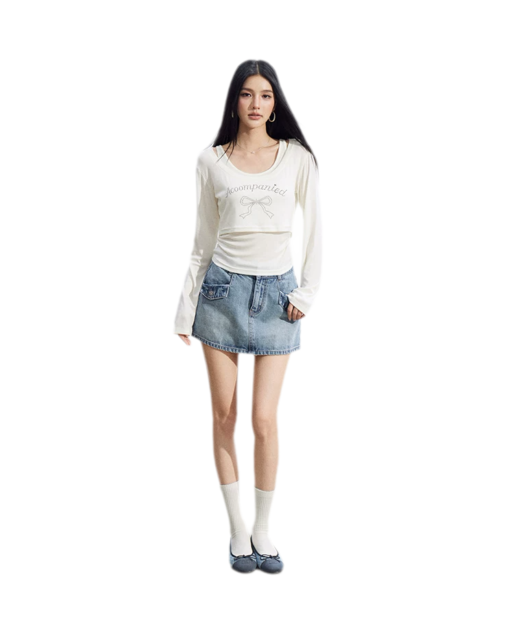 Bow Rhinestone T-Shirt Set