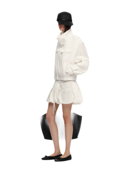 Lightweight High-Collar Cropped Jacket