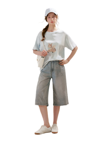 Hand-Painted Deer Tee