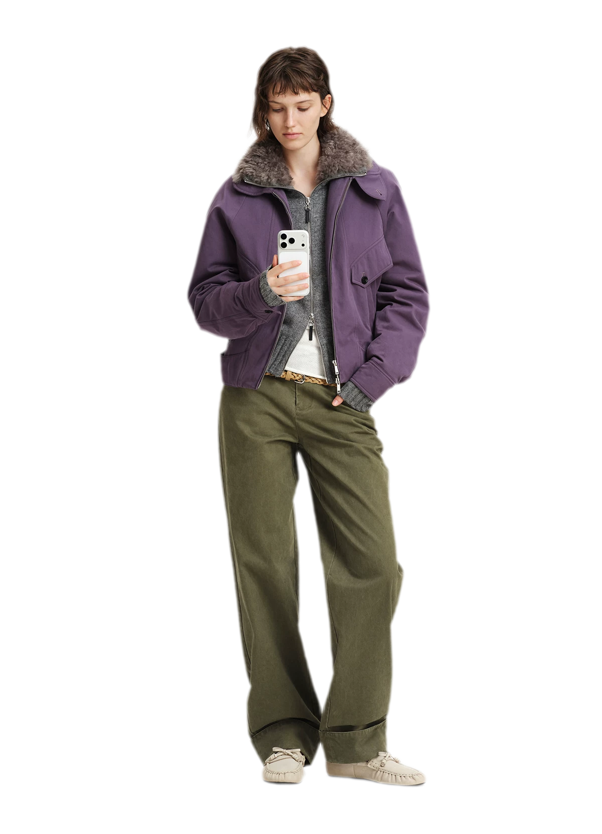 Veste utilitaire courte en coton