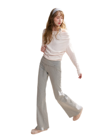 Tencel Cotton Drawstring Flared Pants
