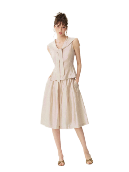 Sailor Collar Blouse Culottes