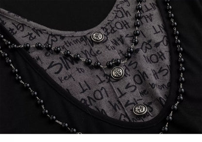 Punk Beaded Letter Tee