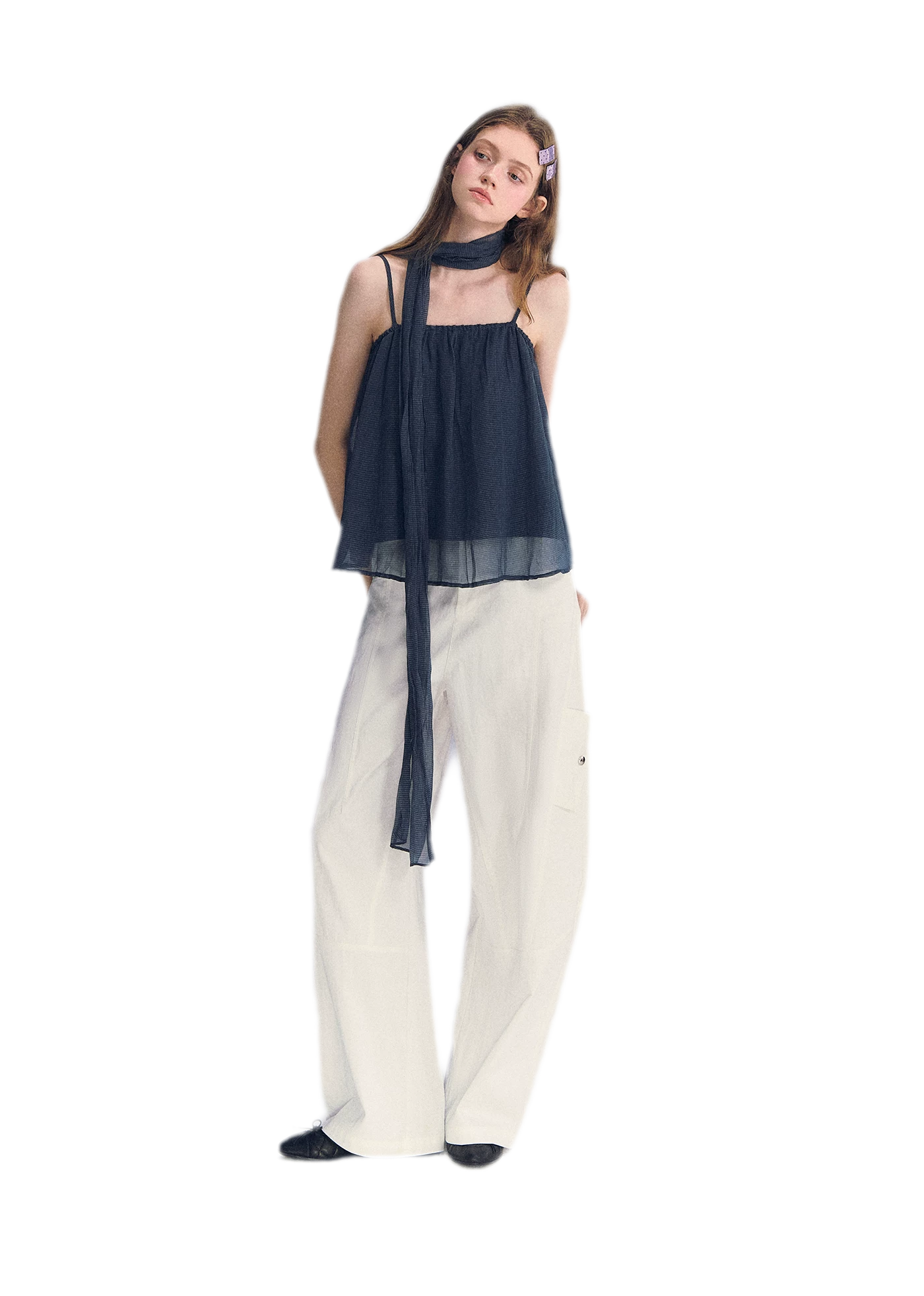 Deconstructed Curved Cargo Pants