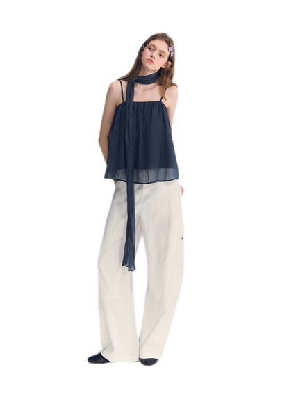 Deconstructed Curved Cargo Pants