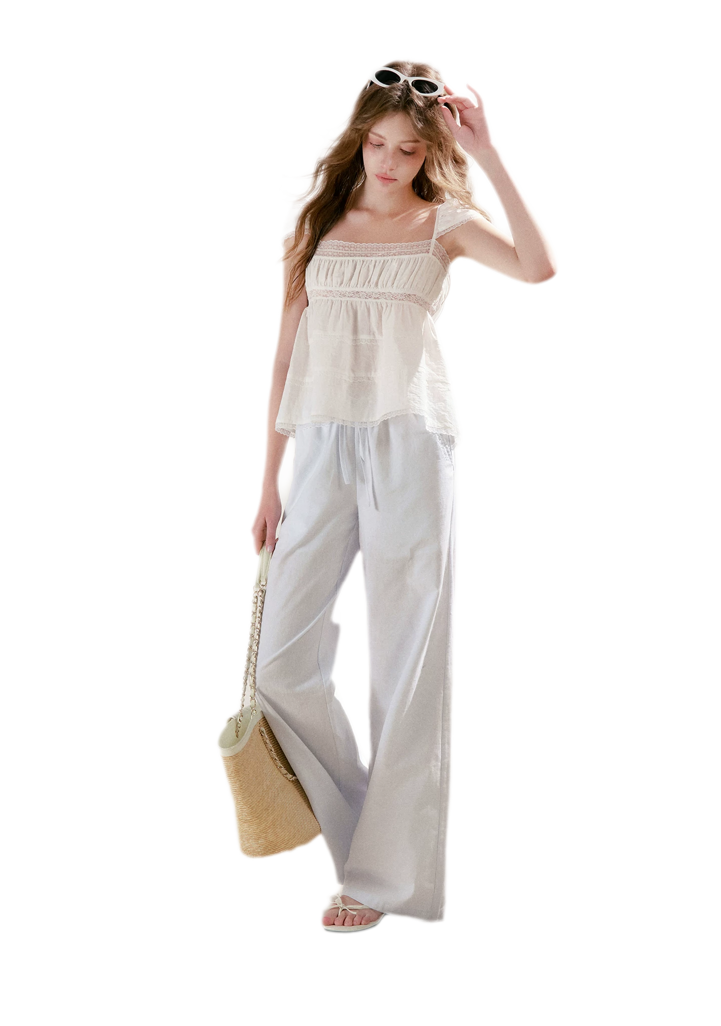 Lace Trim Square Top