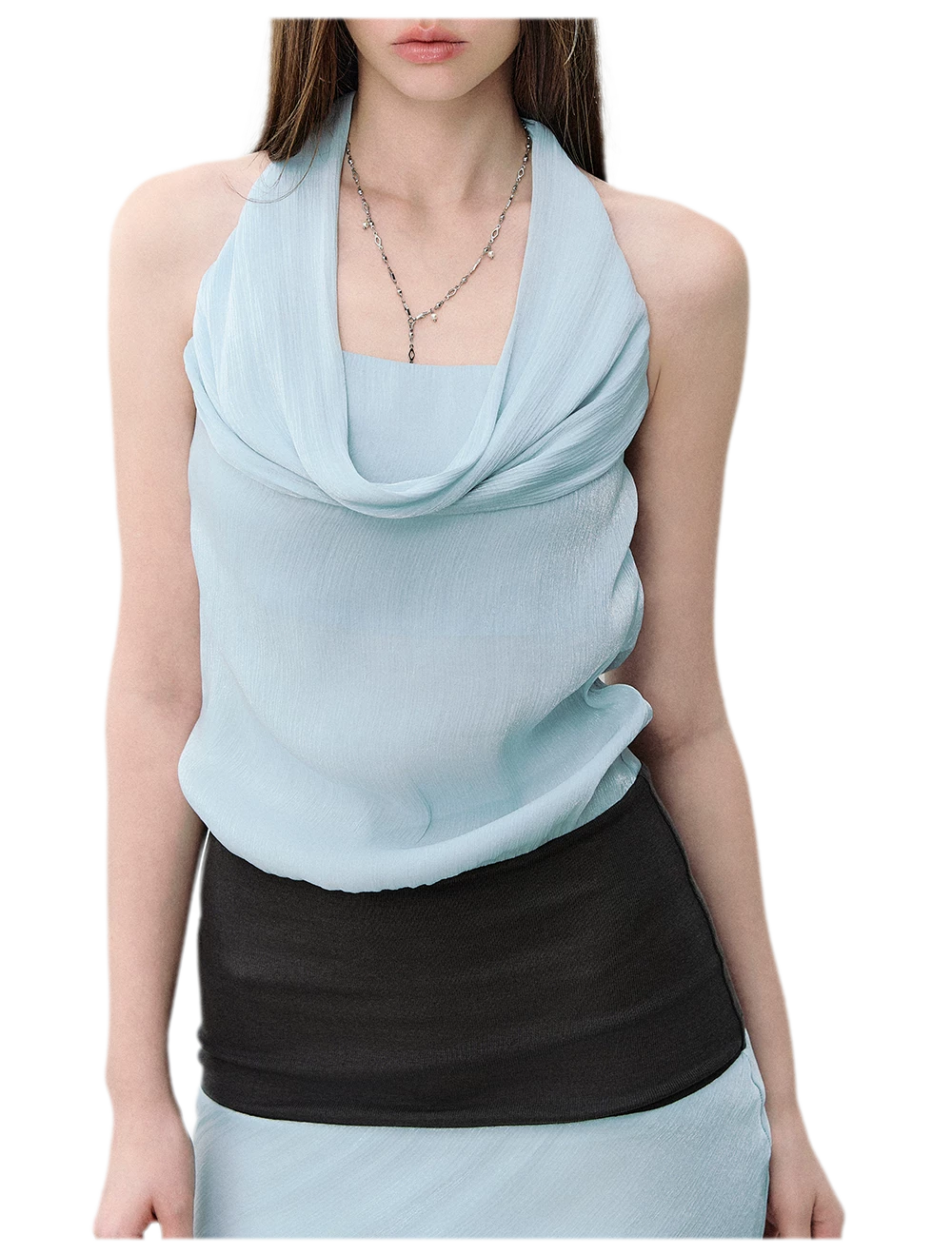 Mermaid Halter Neck Colorblock Dress
