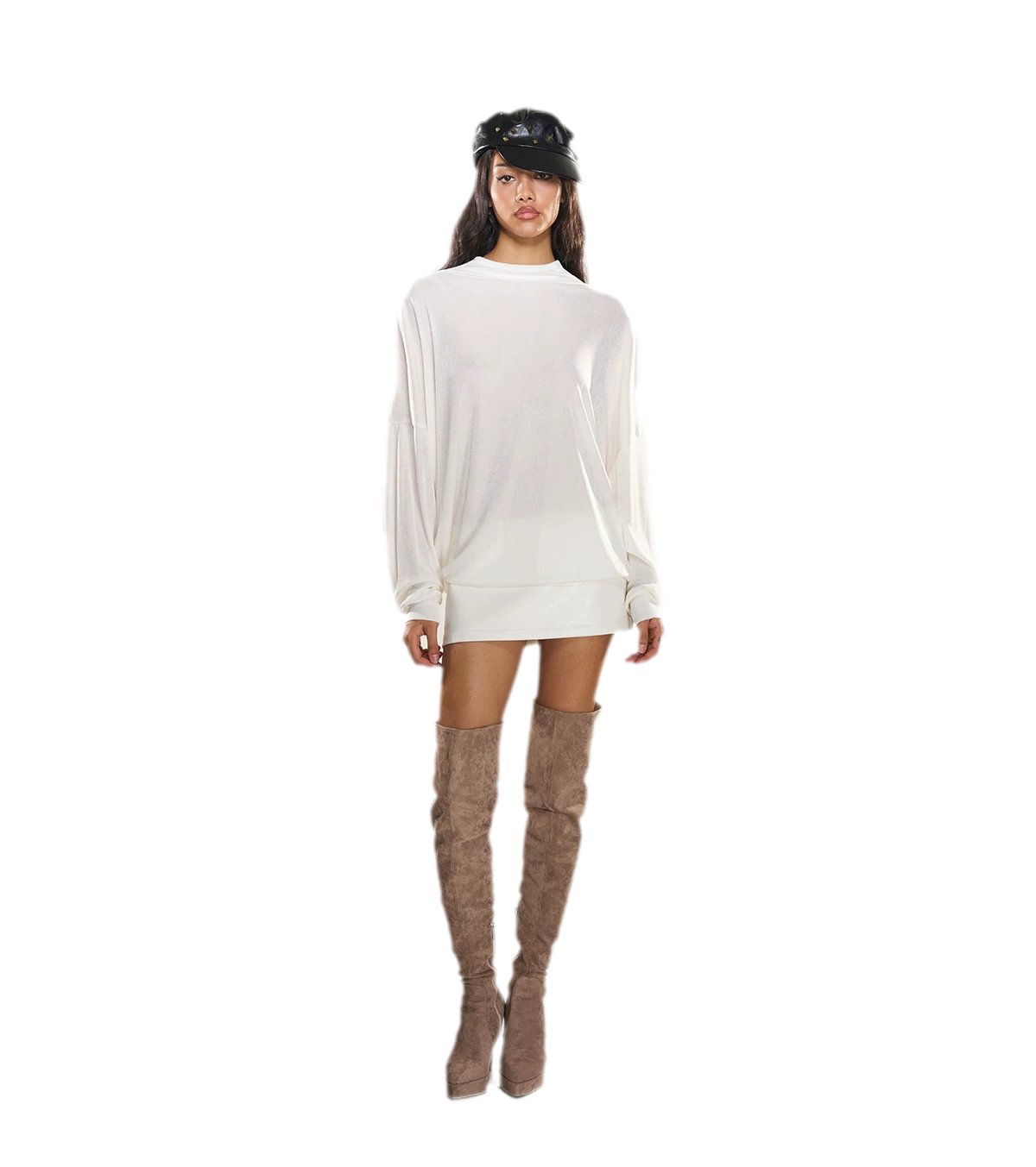 Rhinestone Open-Back Batwing Dress