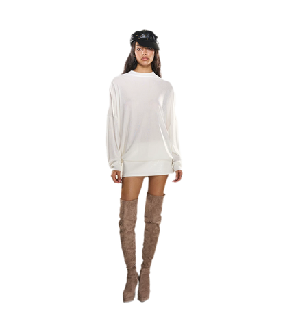 Rhinestone Open-Back Batwing Dress