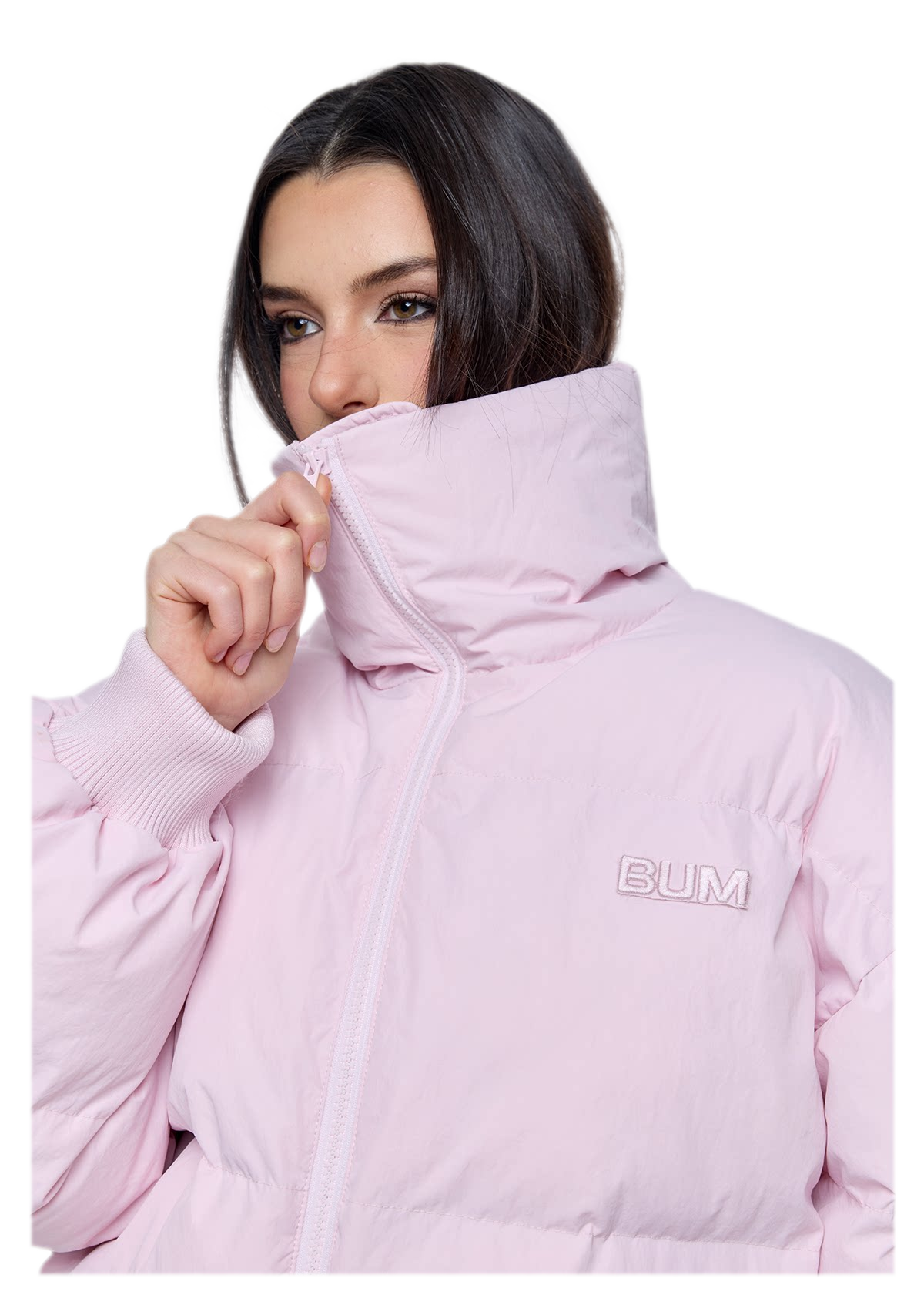 Pink Cropped Puffer Jacket