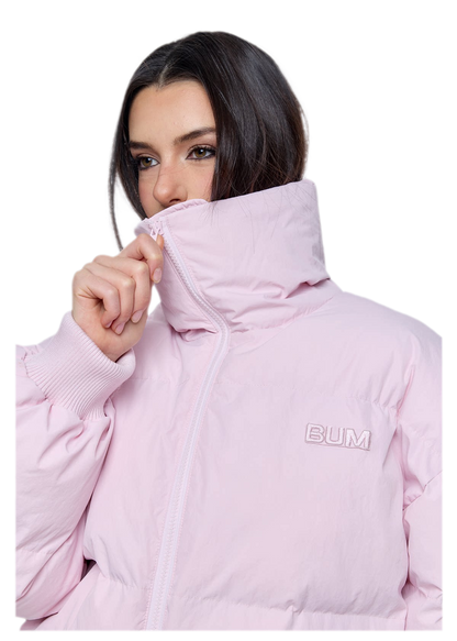 Pink Cropped Puffer Jacket