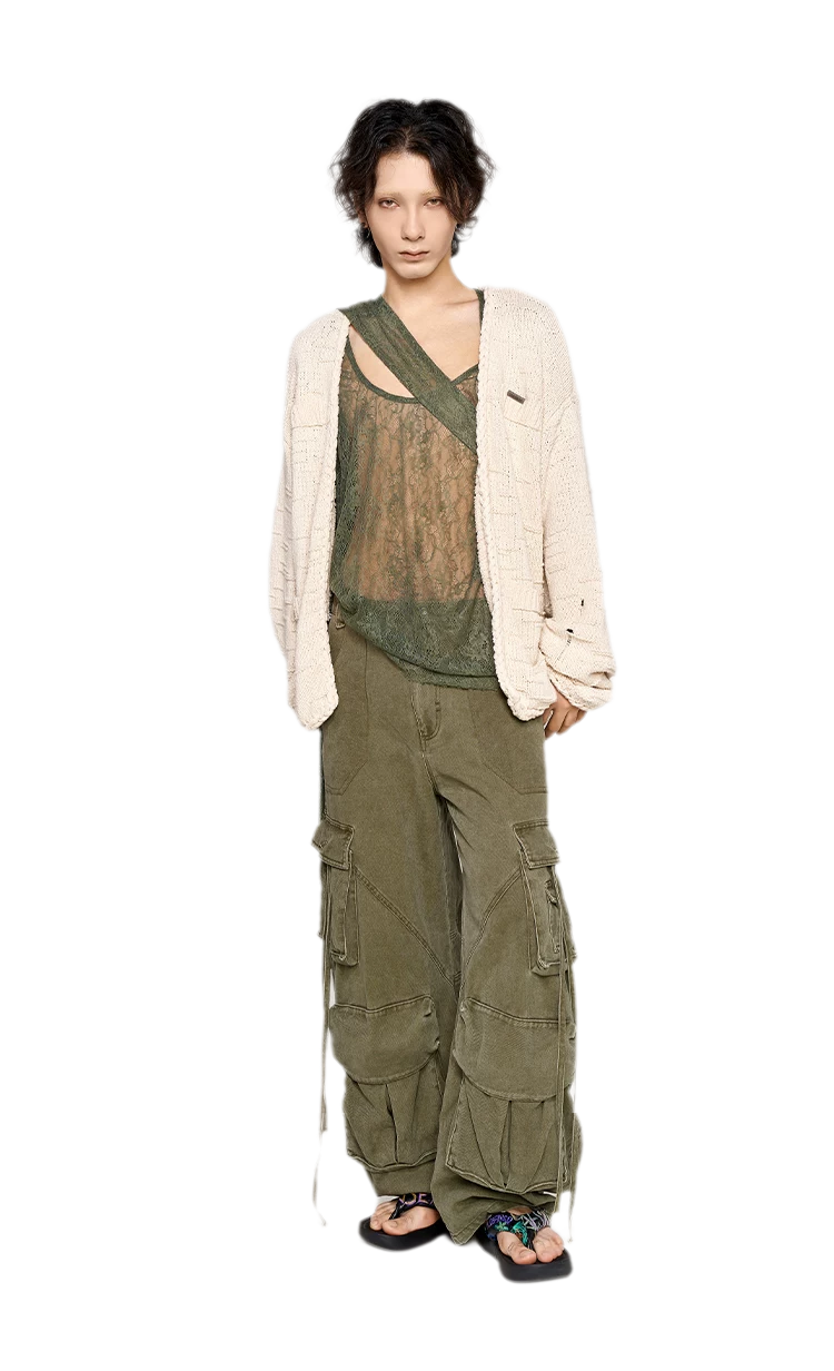 Three-Dimensional Jacquard Cardigan
