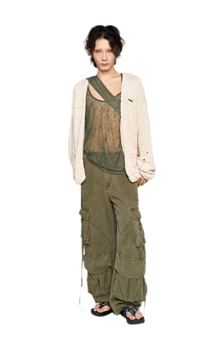 Three-Dimensional Jacquard Cardigan