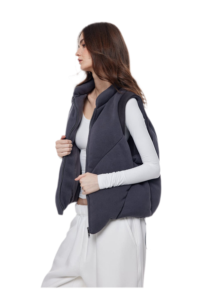 Fur Trim Hooded Vest
