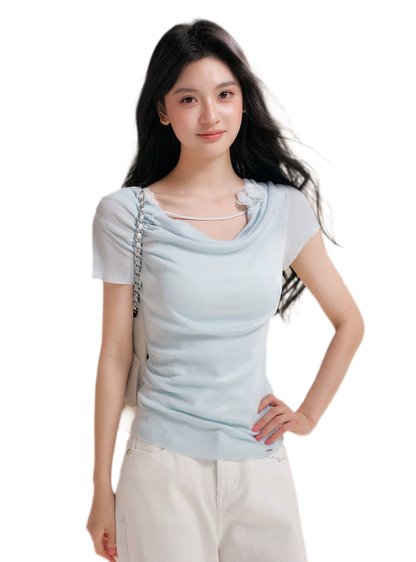 Lyocell Cowl Flower Tee
