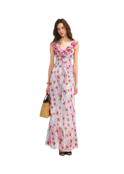 Floral Ruffle Maxi Dress