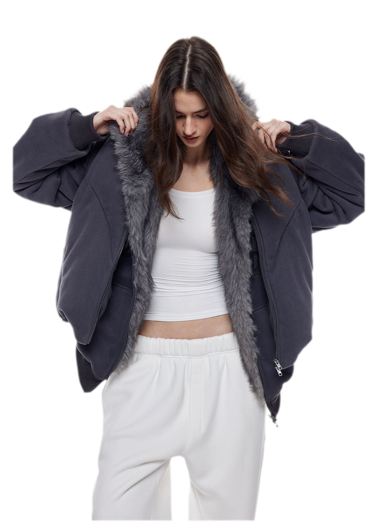 Reversible Faux Fur Hoodie