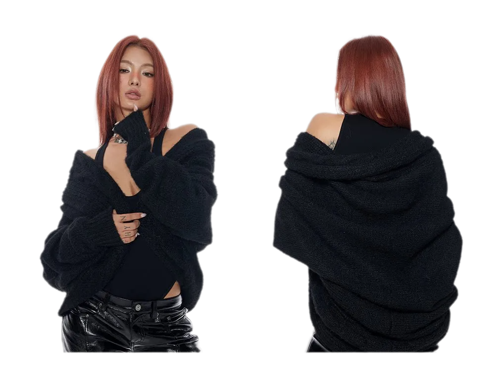Oversized Shawl Knit Cardigan