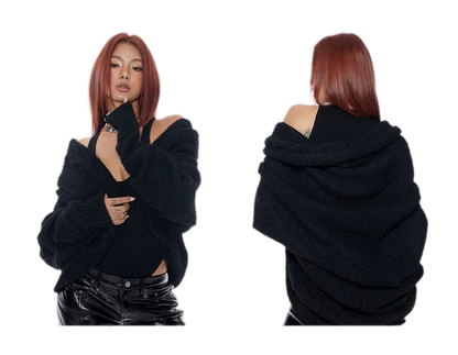 Oversized Shawl Knit Cardigan